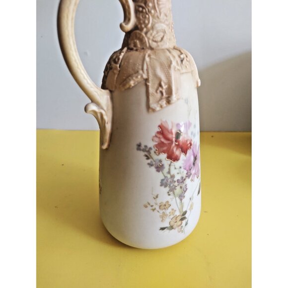 Antique Doulton Burslem England Ornate Raised Motif Pitcher 10 1/2" - 1890-1902 - Picture 13 of 16